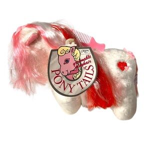 VINTAGE Pony Tails  (1985) - NEW The Crown Jewel of Toys White/Pink 7.5 Plush